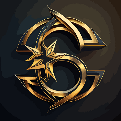 A stylized 'G' and 'B' connected to form a unique and modern logo, with a subtle golden star incorporated within the design, vector