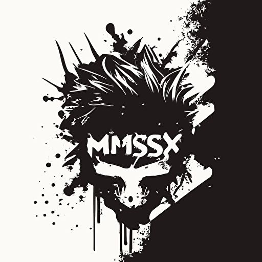 professional vector logo for a rock music band called "messy" minimalistic