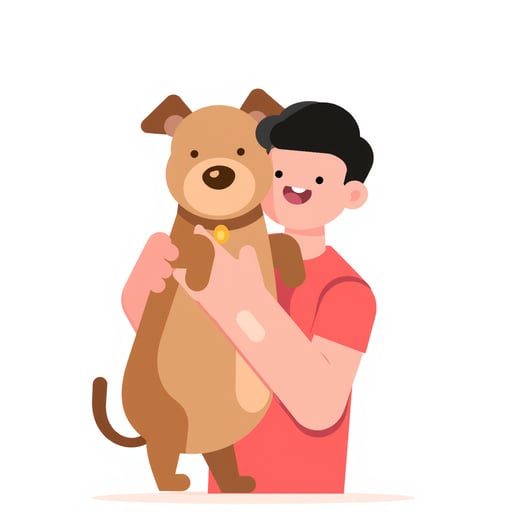 a person hugging a dog