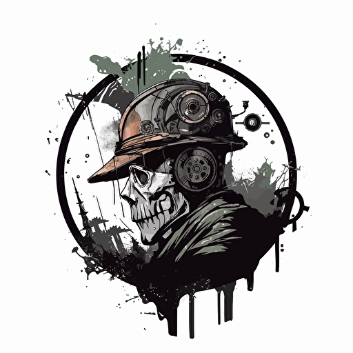 logo for an off world mining company, science fiction, futuristic design, grungy, Vector image