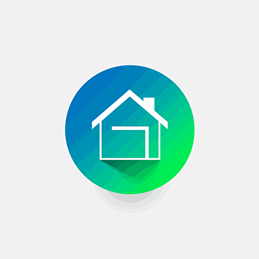 flat vector logo of circle, blue and green, real estate, simple minimal, by Ivan Chermayeff