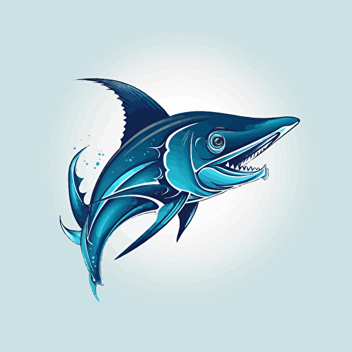 stylished logo, thresher shark, vector, tropical