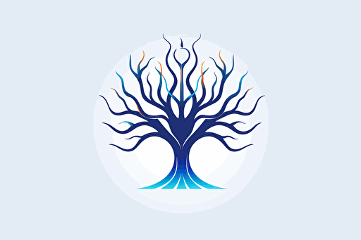 an Artificial intelligence company logo looks like brain neuron, 2d, vector