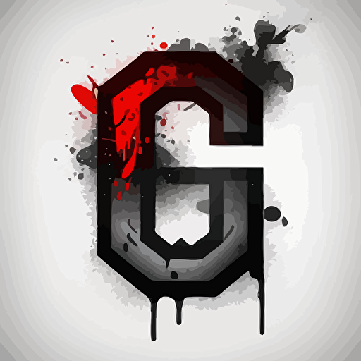 letters g-m-g, logo,vector, fashion brand, black red and gray color