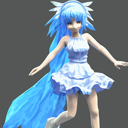 body 3d render cirno studio lighting white background blender trending artstation 8k highly detailed