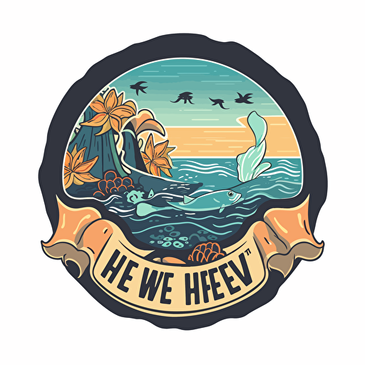 SAVE THE REEF STICKER VECTOR ART ILLUSTRATION HAWAII THEMED