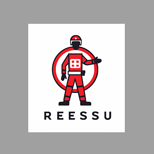 modern minimalistic logo "resQ" white background, red logo, simple, svg, vector. rescue company for paramedics