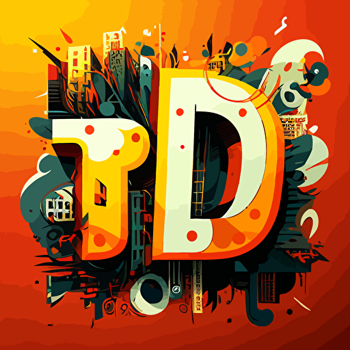 vector with the letters "D" for young people