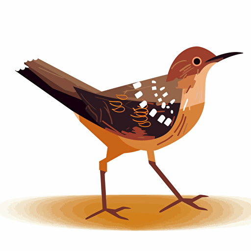 bird on thin legs, vector, for animation
