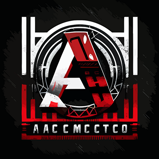 Construction logo Wth Letters ALC, clean, vector style, red white black colors