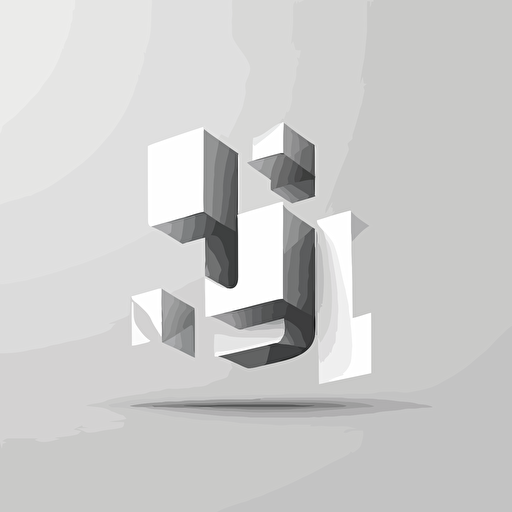 Logo, white background, flat vector, minimalistic, letters jumbled L U E become outline of a square shape