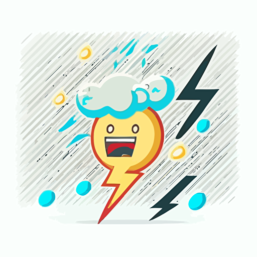 vector illustration of money and lightning. modern, white background, 2d, cartoon