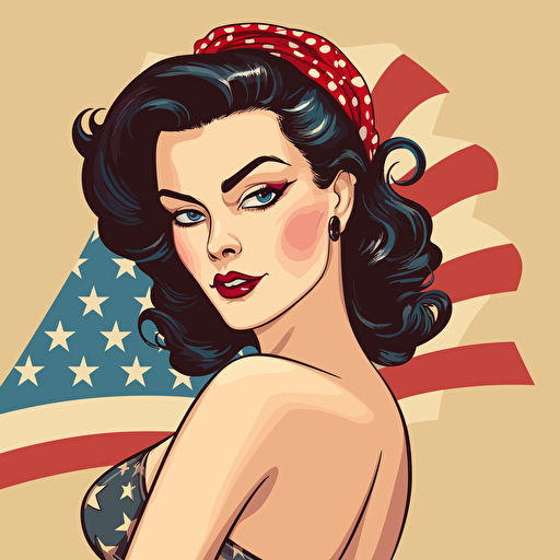american pin up art vector