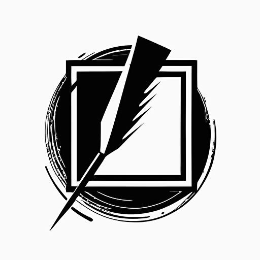 [simple, modern] iconic logo of [stylized canvas], black vector, white background