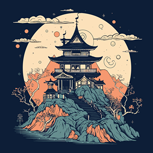 Foster's Home, Foster's Home for Imaginary Friends as Playing Card, Minimalist, Hokusai style, illustration, vector