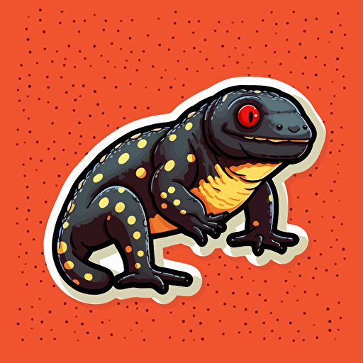 Simple Gila monster sticker. Vector. Line