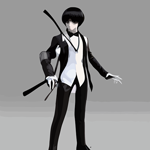 nymph render beautiful 3d anime boy wearing white cravat black tuxedo coat medium black hair purple eyes conductor round face concert hall setting dark color scheme medium shot mid shot highly detailed trending artstation unreal engine 4k