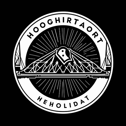 minimalist, modern logo for howrah bridge of kolkatta in white vector ,black background style