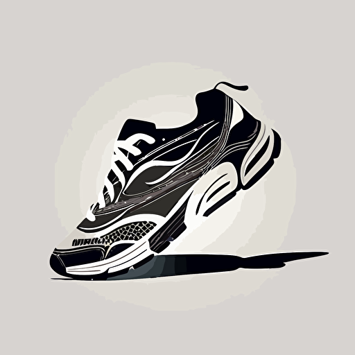 low perspective view of running shoe vector art simple