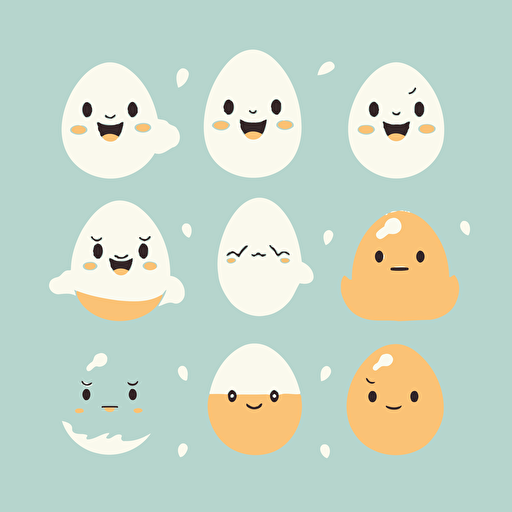 Cute egg illustration, vector, simple clean, minimalist, wallpaper, bright, collection, in a set