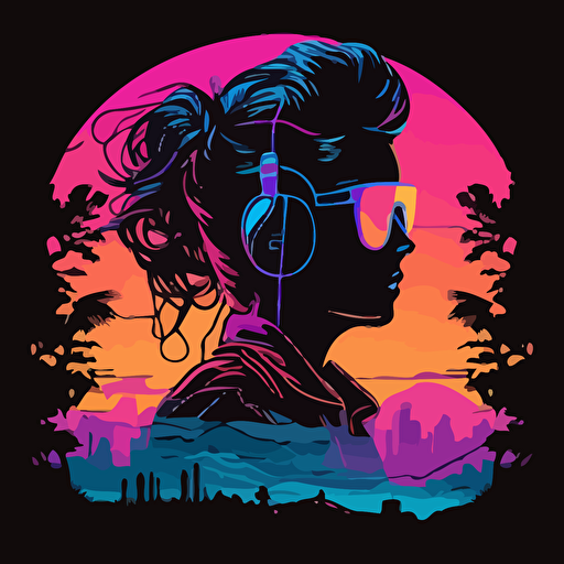 the most 1980's image ever, synthwave, vector