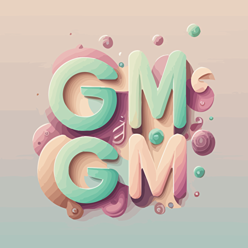 letters gmg, logo,vector, clean and modern, pastel colors