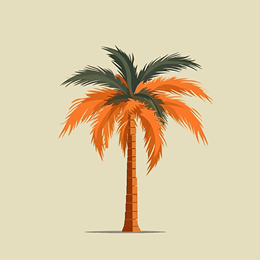 vector, 2d, carton palmtree, illustrator style, minimalist, flat
