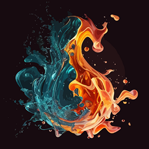 Create vector with with fire water