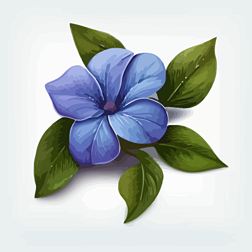 periwinkle flover for logotype, vector style, realictic