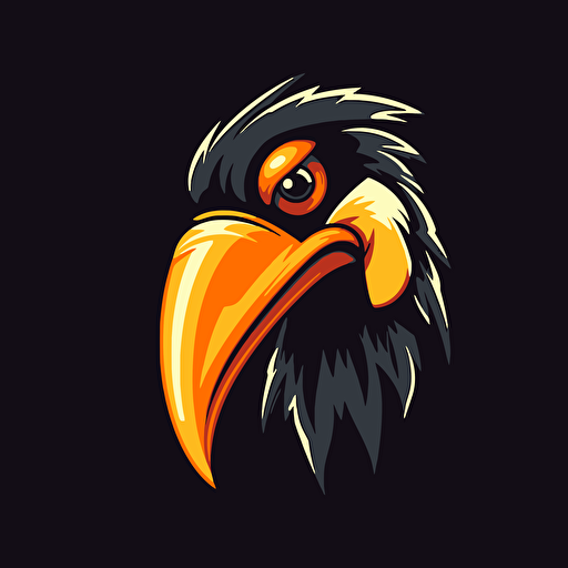 vector logo style,angry tucan mascot minimalist