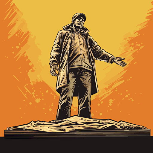 gansta standing over a dead body, vector art