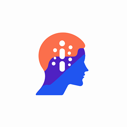 flat vector logo for an ai tracking services for young entrepreneurs, blue purple orange gradient, simple minimal, by Ivan Chermayeff