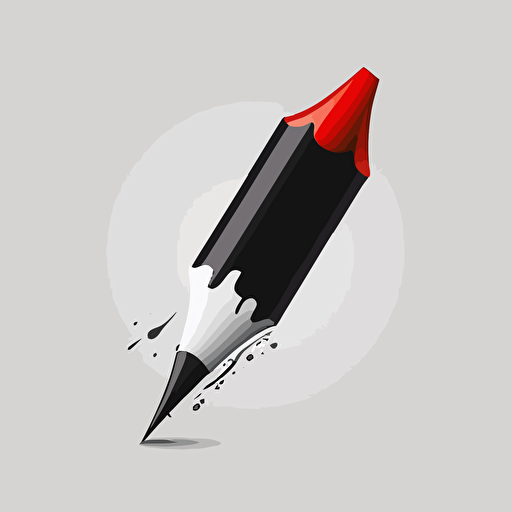 black and red, minimalistic pencil logo, white background, vector image