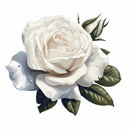 Rose vector, white background