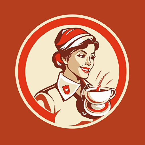 logo for nurse coffee, vector style, clean, plain background, max 6 colours