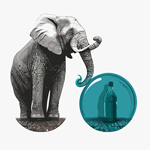vector image picture an elephant sitting on a bottle cap versus the opposite