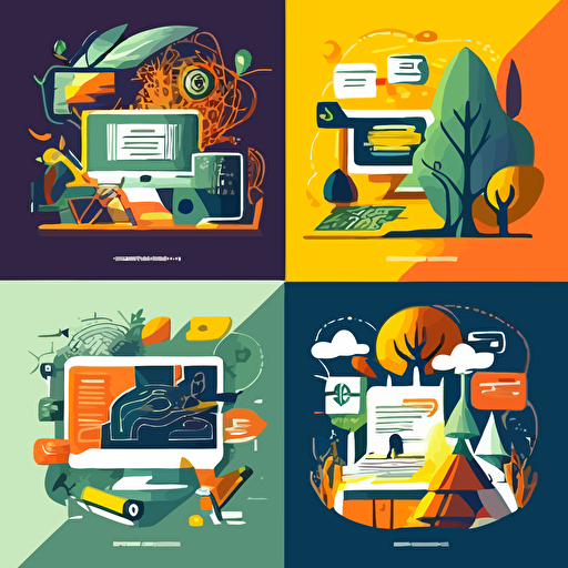 a set of vector illustrations related to web design services