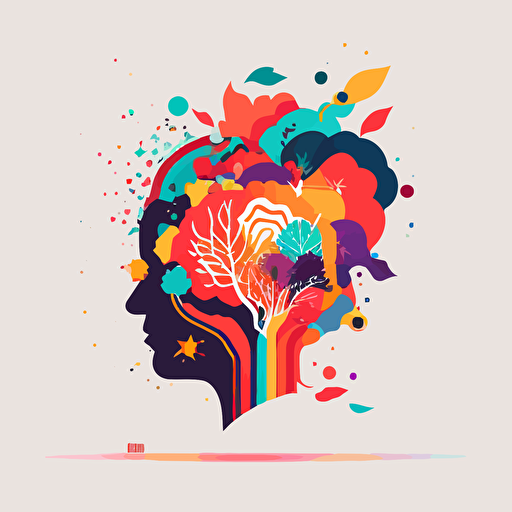 colorful flat vector of psychology