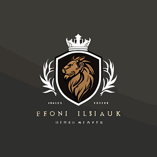 minimalistic vector logo design using a royal lion for a fitness brand