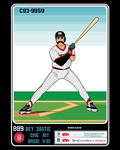 baseball trading card template, 1989 Upper Deck, vector, 2d