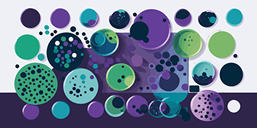 vector illustration of scalable AI designmilk palette is mostly purple with small bits of blue and green