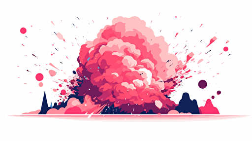 beautiful flat color vector explotion on white background