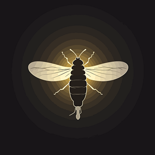 vector minimalistic firefly, one color, simplificado, concept
