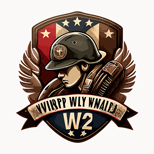 world war 2, vector illustrated badge, logo