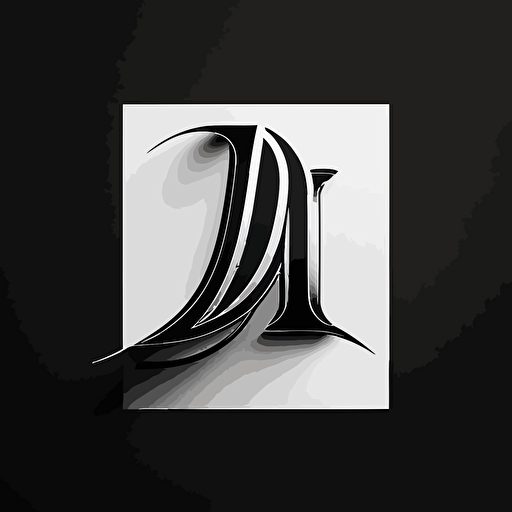 a lettermark logo of the letter "HAD", simple logo, black and white, vector