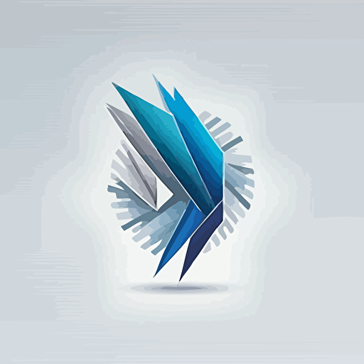 corporate logo, colors of blue and light gray, matte texture, express surprise and inspiration, simple, vector data