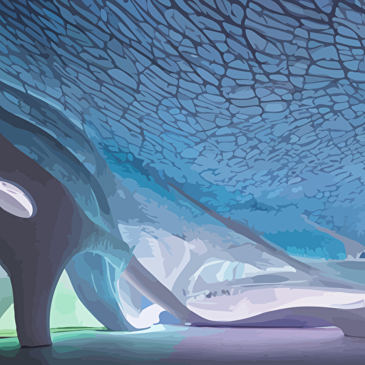 extremely detailed awe stunning beautiful futuristic smooth curvilinear museum interior translucent gills hyper real 8k colorful 3d cinematic volumetric light atmospheric light