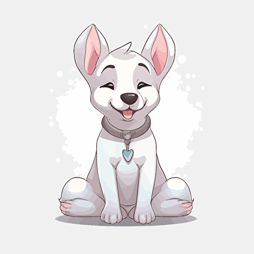 Vector style, a cute meditate dog happy dynamic, clear background, disney vector style, ultra brightness, HD