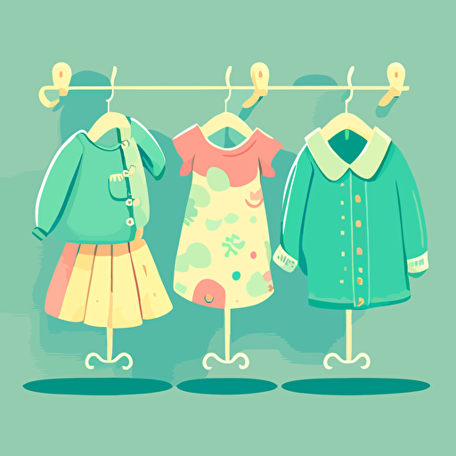 cute vector, clothes on hang, nice color