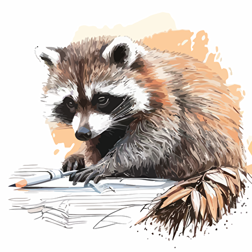 crayon vector of a racoon